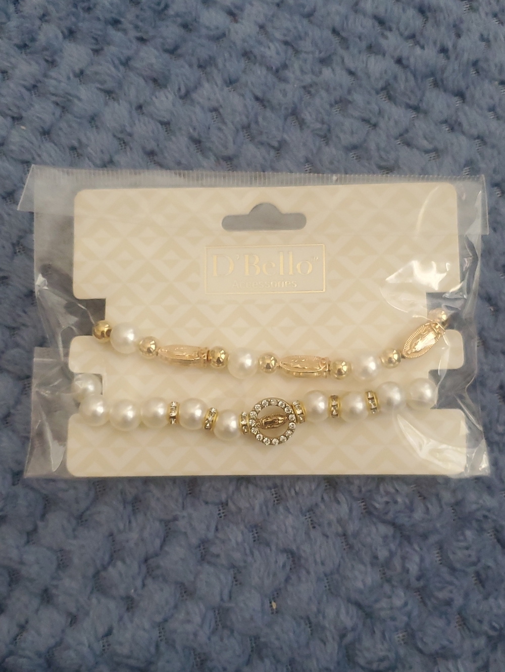 Gold & White Pearl Bracelet Set — Elegant Layered Style